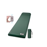 MFDXWCV エアーマット電動ポンプ内蔵 キャンプマット ワンボタンで自動空気を入れる/抜く インフレーターマット エアマット 8cm厚手 R値9.5 収納袋付き (グリーン)