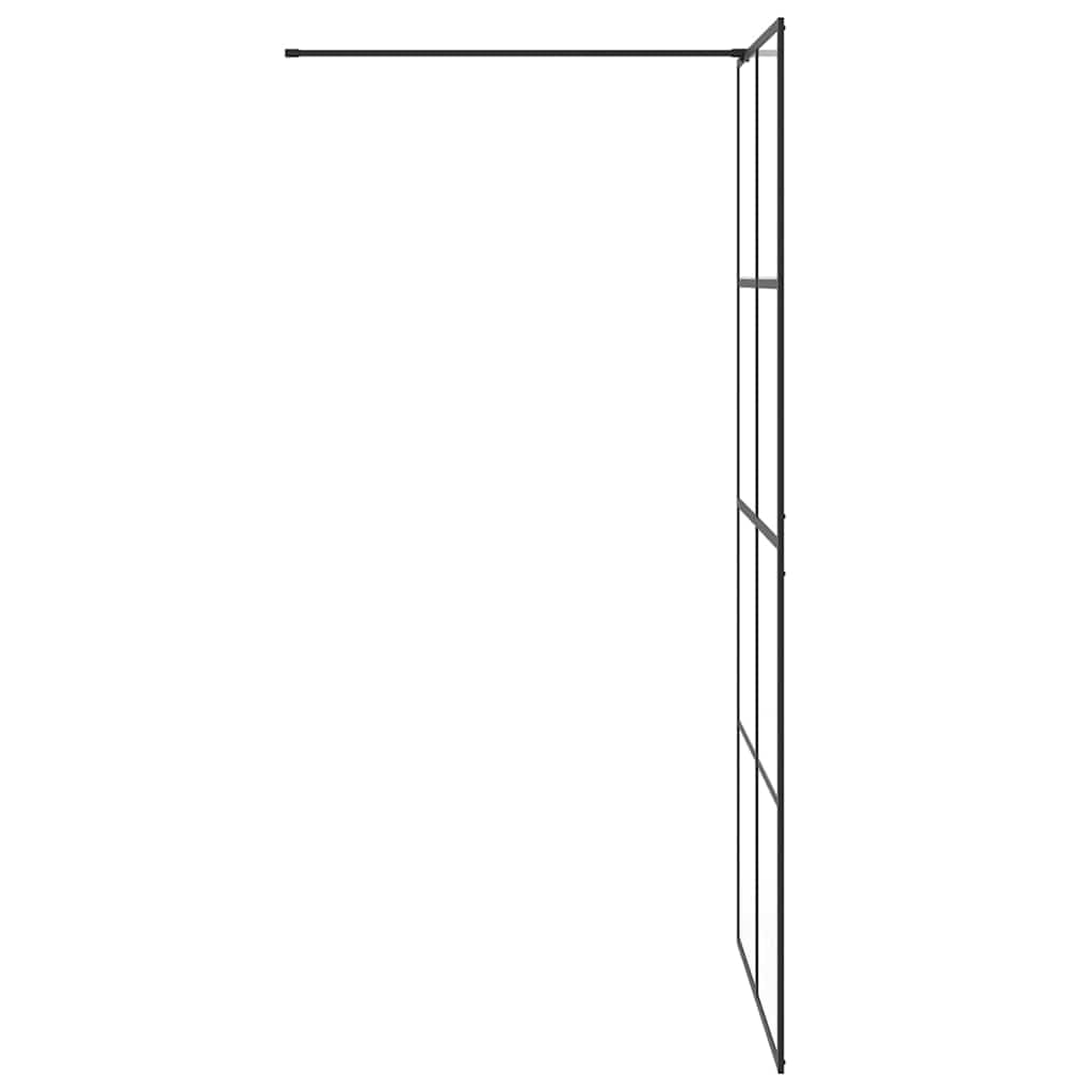 Parete doccia per doccia a pavimento con vetro ESG trasparente, 100 x 195 cm, telaio in alluminio, profilo regolabile e vetro di sicurezza da 5 mm, parete laterale paraspruzzi per bagno e