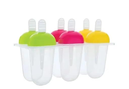 ME_Set of 6 Plastic Reusable Ice Pop Makers - Homemade Popsicle Frozen Ice Cream Moulds Tray - Kulfi Candy Ice Lolly Mold for Children & Adults-image-34
