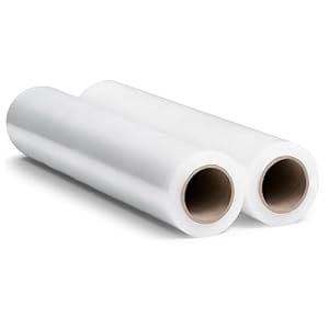 RAGO® Stretchfolie Transparent folie für möbel 2 Stück 150m l Hand Stretchfolie rollen I Palettenfolie Handfolie Wickelfolie I Verpackungsmaterial (7,5 x 7,5 x 40 cm) 0,9 kg I 150m Länge