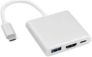 USB 3.1 Type-C to HDMI Çevirici Adaptör, USB 3.0 Port ve USB-C Şarj Portu ile 3 in 1 Hub, Gümüş