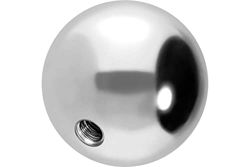 PIERCINGLINE Bola de rosca universal con rosca interior, acero quirúrgico 316L, accesorio para piercing de bola, repuesto de color y tamaño a elegir, Acero inoxidable