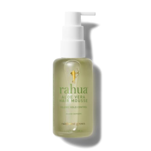 Rahua Aloe Vera Hair Mousse, 3.5 Fl Oz, Medium Hold Mousse for Hair Volume, Texture, Lift & Natural Hair Shine, Aloe & Sugar Cane, Alcohol Free, Nourishing Natural, Plant-Based Derived Ingredients