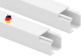 Canaleta para cables, 4 colores, caja de cables, canal de parapeto, canal de cable de ventana, canal de cable de TV, con orificio de montaje en el suelo, 2 metros, 5 unidades (16 x 16 mm, blanco puro