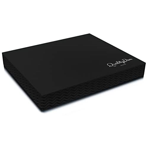 Quality Den Balance Pad, Rutschfester Weichschaum, Balancekissen für Stabilität und Koordination - Hilft, die Tiefenmuskulatur zu Stärken - Inklusive e-Übungshandbuch (48x40x6 cm, Schwarz)