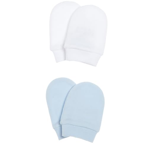 Prénatal, Set 2 Muffole in 100% Cotone Traspirante per Neonato/Neonata, Taglia Unica, Azzurro