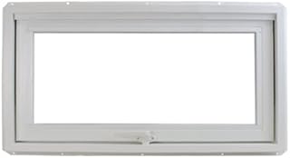 Shed Windows and More 30" x 12" Inward Opening Awning Window Double Pane Window Tempered Low-E Glass White Vinyl Frame Cas...
