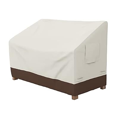 Amazon Basics 2 Seater Outdoor Couch Cover, Patio Furniture Cover, Waterproof, Anti-UV, Durable, Beige/Tan