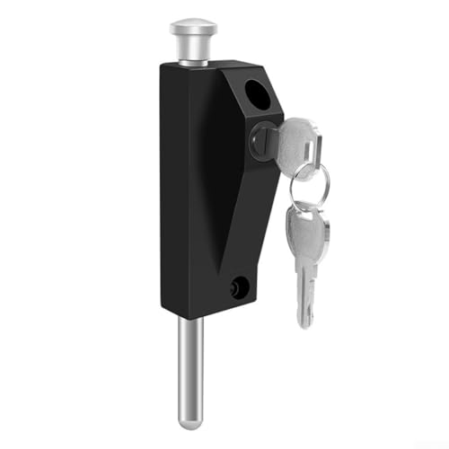 Floor Latch Lock Featuring Compression Spring for Automatic Locking and Reinforced Solid Rod Shaft to Resist Prying and Provide Secure Fastening of Double Doors