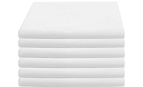 Eom Hotel Sheets - T180 Thread Count Cotton/Polyester Flat Sheet - White Bed Sheets Great For Hotel, Hospital, And Home - Machine Washable Hospital Bedsheets - Pack Of 6 White Sheets #TOP3