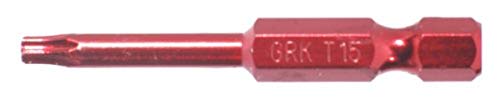 GRK 772691874276 Fasteners Star T15 x 2 in. L Power Bit Carbon Steel 2 pc, No Size, Red