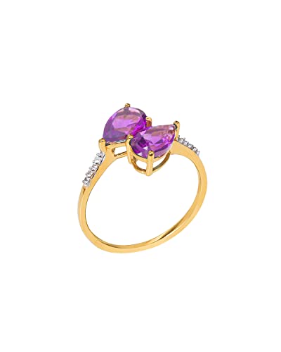Yotreasure 1.48 Ct. Amethyst White Sapphire 10Kt Yellow Gold Engagement Ring Jewelry #TOP2