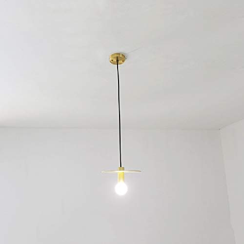 Lustre créatif doré E27 en métal suspendu au design minimaliste