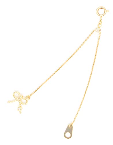 [ジュエリーショップエム] 日本製 リボン 10cm スライド アジャスター ネックレス チェーン 金属アレルギー対応 ad13 ribbon ゴールド（Amazon）