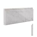 Adolif Carrara White Marble Baseboard Trim Molding, 4.5"X12" Polished Wall Base Moulding for Kitchen Bathroom Wall Floor Shower, 4 Pcs