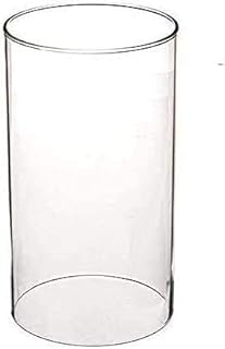 SUNWO Clear Candle Holder, Borosilicate Glass, Glass Chimney for Candle Open Ended, Glass Hurricane Candle Holders of Outer Open Ended Hurricane, Glass Lamp Shade Replacement