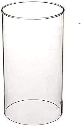 SUNWO Clear Candle Holder, Borosilicate Glass, Glass Chimney for Candle Open Ended, Glass Hurricane Candle Holders of Outer Open Ended Hurricane, Glass Lamp Shade Replacement