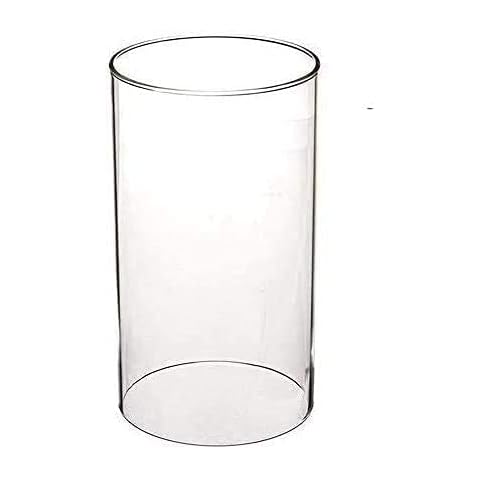 SUNWO Clear Candle Holder, Borosilicate Glass, Glass Chimney for Candle Open Ended, Glass Hurricane Candle Holders of Outer Open Ended Hurricane, Glass Lamp Shade Replacement Cover