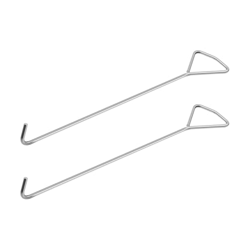 MaxAwe 2 Stk 60cm Edelstahl Kanaldeckelheber, Kanalhaken Schachthaken Gullihaken Schachtdeckelhaken Schachtdeckelheber Kanaldeckelheber Haken Für Kanaldeckel