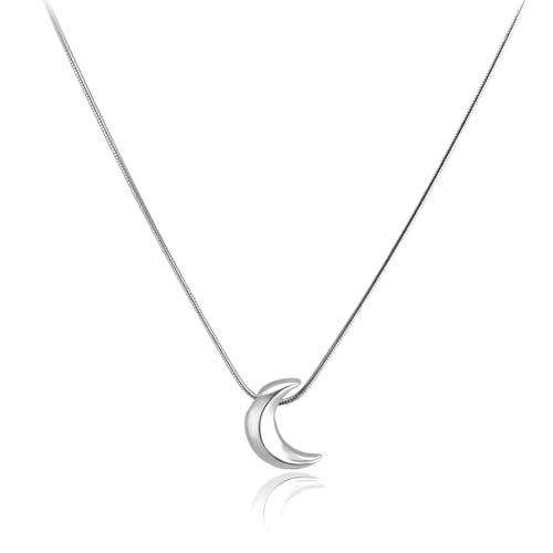 AFCJLTO Collar Moonset Colgante con Media Luna colgante collar Cadena de Talla Unica Joyas para Mujer