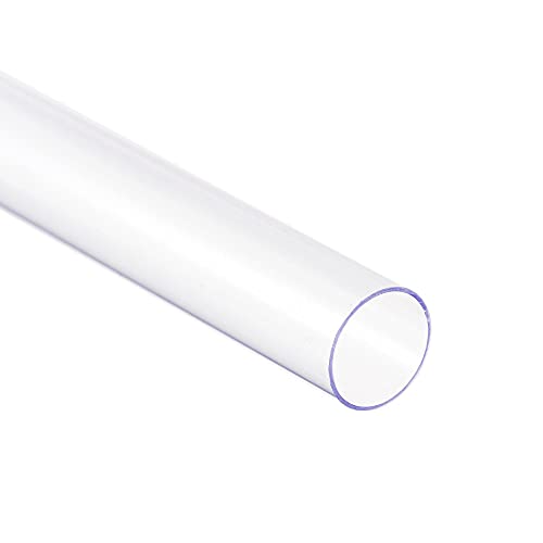 Image of uxcell Rigid Round Clear Tubing 15mm(19 /32'') ID x 16mm(5 /8'') OD x 1.64Ft Length Plastic Tube