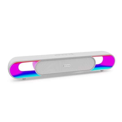 Image of CELLECOR CLB30 BEATZ with 3D Surround Sound | 10 Hour Playtime | 5.3V | 20W Bluetooth Soundbar with Disco Light - White