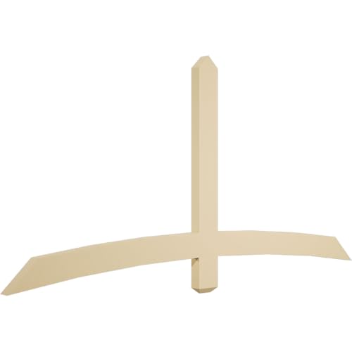 72"W x 36"H x 2"D x 4"F, 12/12 Pitch, Bellingham Signature Urethane Gable Bracket, Primed Tan