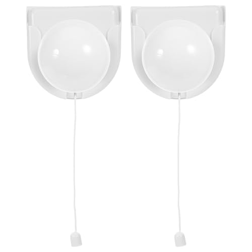 Homoyoyo 2pcs Self Adhesive Light Bulb: Battery Operated Led Night Lamp Bulb Wireless Closet Light Fixture with Pull Chain for Cabinet Bedroom Kitchen