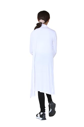 Image of Loxdonz Kids Long Open Front Cardigan Coverup Boyfriend Cardigan Sweater for Girl's Beach Cover ups Kimono Maxi Duster