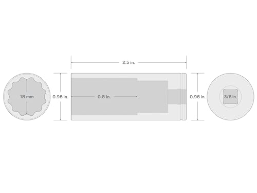 Image of TEKTON 3 /8 Inch Drive x 18 mm Deep 12-Point Socket | SHD13318