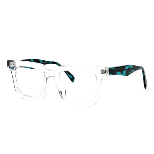 Zeelool Classic Oversized Square Eyeglasses Frame with Non-prescription Clear Lens for Women Men Coville ZJGA830292-03 Crystal - Thumbnail 7