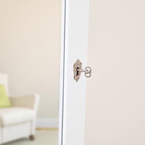 Wall Mount Jewelry Armoire Wooden Over The Door Cabinet With Lock Bedroom Chest Cosmetic Organizer #TOP2