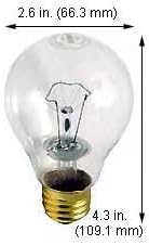 Incandescent Light Bulbs 116A21TS 130V Clear 2.43" LCL (Case of 6)