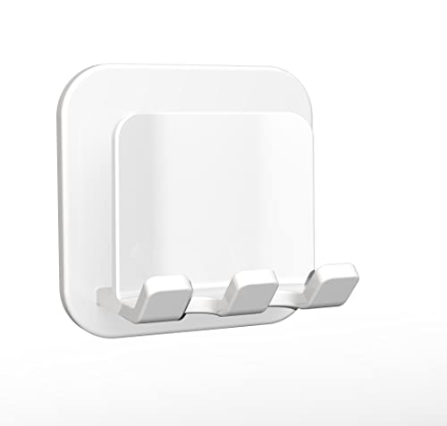 4 Pcs Toothbrush Holders For Bathrooms, Toothbrush Holder Wall Mounted,Self Adhesive Wall Mounted Hook Organizer For Toothbrush Cup, Hanging Key, Utility Plug Holder (White) #TOP5