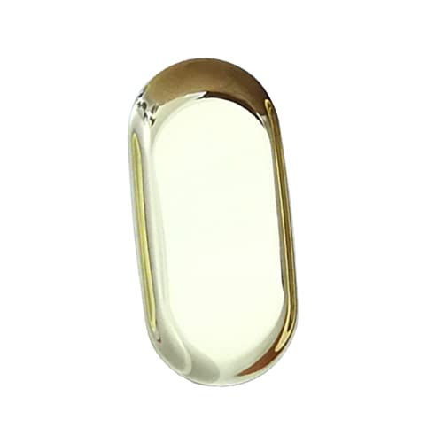 Holibanna Plateau à Bijoux En Acier Inoxydable Doré, Petit Format, Organisateur Multifonction Pour Femmes, Rangement Décoration Salle De Bain Et Chambre, Bord Incliné Pour Versement Facile