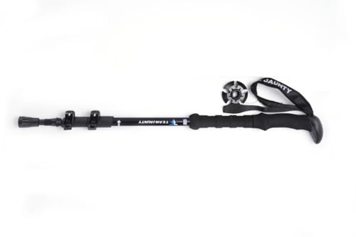 Image of Cloudzy Trekking Pole High Trek Adventures Walking Stick Aluminum Alloy EVA Handle Design Ergonomic Pole Stick Adjustable Hiking Terrain Accessories Telescopic Alloy Pole (Black)