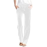 Pantalon en velours pour femme - Composition : 95 % polyester, 5 % élasthanne, matière douce et extensible. Doux pour la peau, pleine longueur, très confortable à porter