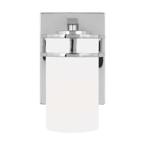 Image of Generation Lighting 4121601-05 1-Light Robie Bath Fixture Wall Lamp Chrome 4121601-05, Bathroom Light Fixture for Home Decor, Vanity Light Fixture Uses A19 Standard or LED Light Bulbs