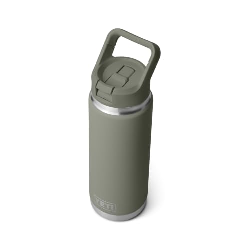 Image of YETI Rambler 26 oz Bottle, Vacuum Insulated, Stainless Steel with Color Matching Straw Cap