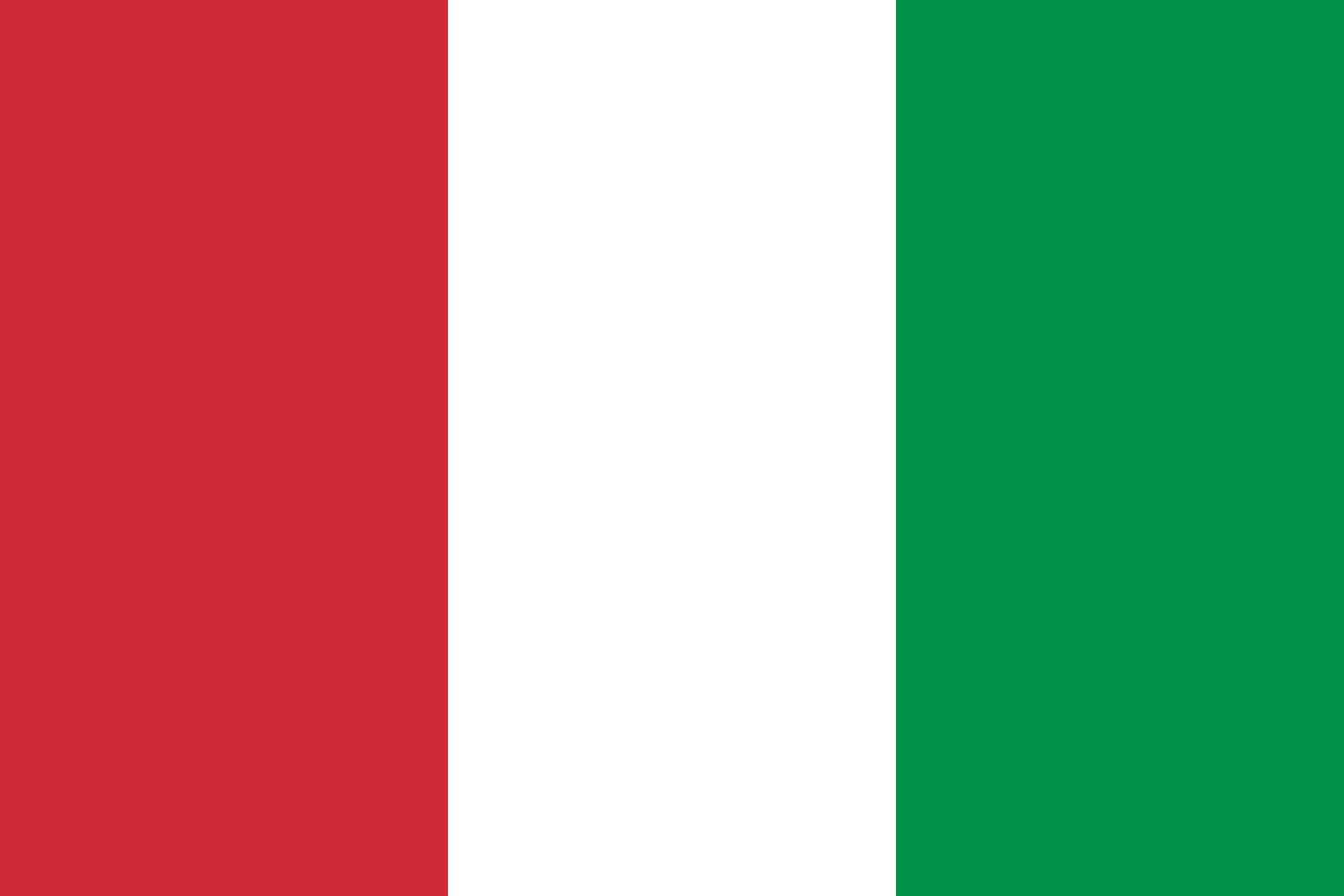 Drapeau Italie paysage 1.35m² de qualité supérieure aux finitions renforcées