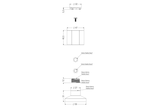 Acabamento Para Registros C40 Branco - Censi