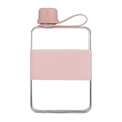 Flat Water Bottle 500ml – Slim Travel Water Bottle with Silicone Grip & Carrying Strap, Space-Saving Design, Transparent PP Material – Ideal for Handbags, School, Office & Travel
