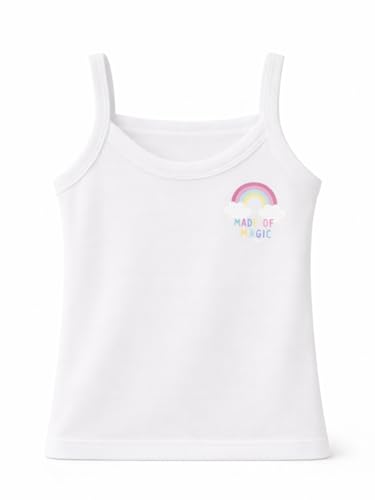 Image of superminis Baby Girl's Sleeveless Printed Cotton Regular Fit Camisole Slips - Pack of 6 & 5