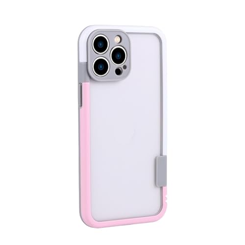 Open-Frame Heat Dissipation for iPhone Case, Frameless Heat Dissipation Phone Case, Slim No Back Cover for iPhone 17 16 15 14 13 Pro Max (Pink&White,15pro)