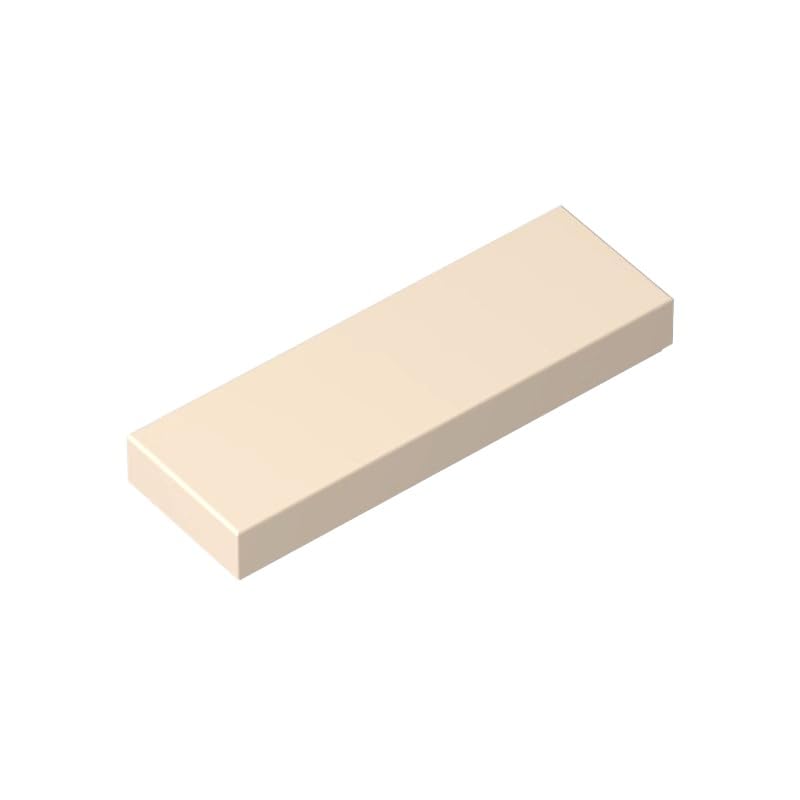 Gobricks 63864 Foundation Plate Tile 1x3 50 Pieces GDS-562 Compatible with Lego Building Blocks Color:White (yellowish) — image 1
