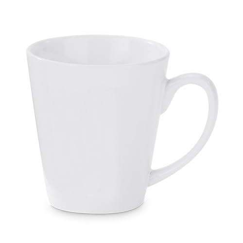 Konische Keramiktasse LATTE 12oz | für die Sublimation geeignet | unbedruckt Fototasse Tasse, Becher in PREMIUM-QUALITÄT 12 Stück