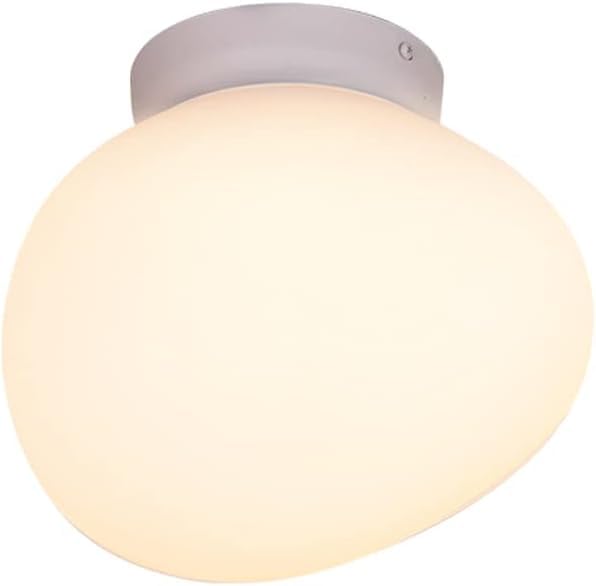 Plafonnier galet blanc crème pour entrée et couloir chaleureux