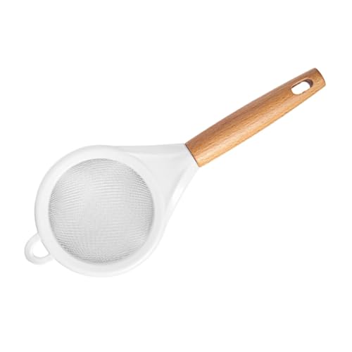 SMASOLO Colador de Malla Fina de Acero Inoxidable para Harina y Especias con Mango Ergonómico de Madera Cedazo Pequeño para Repostería y Cocina Utensilio de Tamizado Versátil
