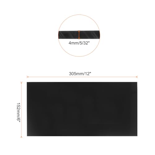 Image of 6 x 12 Inch UHMW Polyethylene Sheets, 5 /32 Inch Thick Ultra High Molecular Weight Black Plastic Sheet [for Home, Industrial]