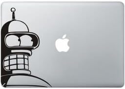 Futurama Vinyl Decal Sticker Skin for MacBook Laptop in black.